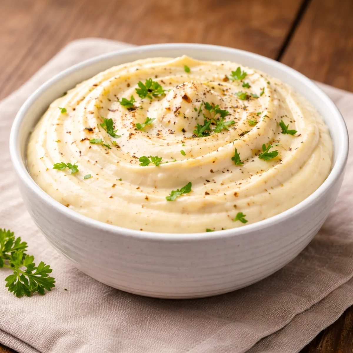 Dip aioli w białej miseczce – aksamitny sos czosnkowy bez dodatków