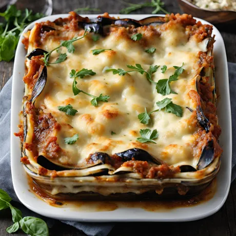 Lasagne z bakłażanem i serem pleśniowym - przepis