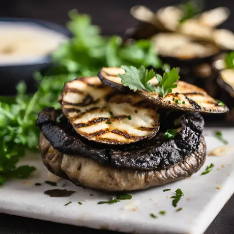 Pieczarki portobello smażone z serem halloumi
