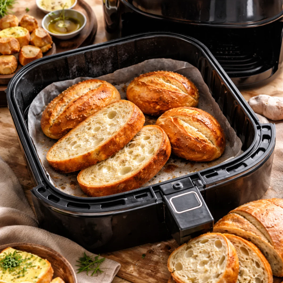 Odświeżanie pieczywa w airfryerze – chrupiące bułki i kromki chleba podgrzane w koszyku